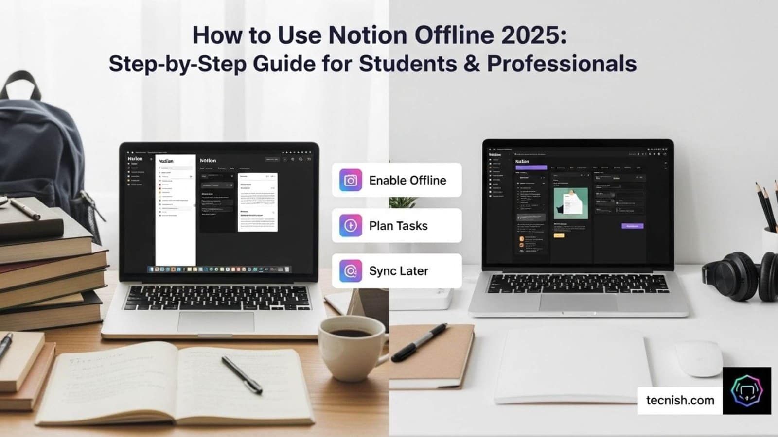 How to Use Notion Offline 2025: Step-by-Step Guide for Students & Professionals Short Introduction No WiFi? No problem! With Notion’s new offline mode in 2025, you can stay productive anywhere — whether you’re a student prepping for exams in the library or a professional managing projects on the go. This guide will walk you step-by-step on how to use Notion offline 2025, highlight key benefits, limitations, and best practices for both students and professionals. Curious to organize your entire academic life as well? Check out our Notion for Students Guide for deeper tips and templates. What is Notion Offline Mode? What is Notion Offline Mode? Discover How Notion Offline Mode Transforms Productivity — Work Anytime, Anywhere Without Internet Notion Offline Mode allows users to access and edit pages without an internet connection. While some advanced features like real-time collaboration or embedded media may require connectivity, offline mode ensures your core notes, tasks, and documents are always available. Key Features Available Offline: Edit pages and documents Access recently opened pages Use offline-friendly templates Sync changes automatically once online Official Source: Learn more from Notion’s official documentation: Notion Release Notes – August 2025 Working Offline in Notion – Official Guide Summary Table Feature Availability Edit Offline Yes—on preloaded or flagged pages Auto Download for Paid Plans Yes—recent & favorite pages Sync Upon Reconnection Yes—edits sync automatically Unsupported Features AI, embeds, collaboration, advanced blocks How to Enable Notion Offline Mode (Step-by-Step) How to Enable Notion Offline Mode (Step-by-Step) real Screenshot Using Notion Offline Mode is simple and ensures you stay productive even without an internet connection. Follow these steps carefully to set it up effectively. Step 1: Open the Page You Want Offline First, open Notion and navigate to the page or document you want to access offline. Click on the “•••” (More Options) menu in the top-right corner of the page. Look for the “Available Offline” toggle and turn it on. Pro Tip: Mark your most important pages, like exam notes or critical project docs, as available offline so you never lose access when WiFi is unavailable. (Visual Placeholder: Screenshot showing location of “Available Offline” toggle) Step 2: Manage Offline Pages in Settings After marking pages, go to Settings → Offline. Here, you can view all offline-enabled pages. Remove any unnecessary pages to optimize storage and performance. Tip Box: Always review your offline pages before heading offline, especially for study or work sessions. (Visual Placeholder: Screenshot of offline pages management in Settings) Step 3: Enable Automatic Sync for Favorites (Premium Users) Premium users can enable automatic offline sync for favorite pages. Go to Settings → Offline → Automatic Sync and toggle it on. This ensures your favorite pages are always up-to-date, wherever you go. (Visual Placeholder: GIF showing auto-sync toggle for offline mode) Step 4: Test Your Offline Mode Once your pages are marked, turn off WiFi and open Notion. You should be able to open and edit the pages offline. When you go back online, all your changes will automatically sync. Note: Features like embedded videos, forms, or real-time collaboration still require an internet connection. (Visual Placeholder: Screenshot showing offline editing in action) Key Takeaways Use offline mode primarily for your important pages. Regularly check your sync settings to avoid missing updates. Both students and professionals can greatly benefit from offline mode. Keep your Notion app updated for the smoothest offline experience. Benefits of Notion Offline Mode Notion Offline Mode isn’t just a convenience — it’s a productivity booster for both students and professionals. Here’s how you can make the most of it: Benefits of Notion Offline Mode Discover the key benefits of Notion Offline Mode for seamless productivity anywhere. For Students Study Anywhere, Anytime Whether you’re in the library, a café, or on a commute, Notion offline mode allows you to access notes, assignments, and study materials without relying on WiFi. Example: Preparing for exams on a train journey is now seamless — all your lecture notes remain accessible. Keep All Notes and Assignments Accessible Offline mode ensures that every critical page, from research notes to homework lists, is available at your fingertips. Highlight box: “Pro Tip: Always mark your top 5 exam prep pages as offline to avoid last-minute stress.” Boost Focus and Productivity Working offline reduces distractions from notifications and online browsing. Students can now focus on completing tasks efficiently without interruptions. For Professionals Work Remotely Without Hassle Traveling for work or attending meetings in areas with poor connectivity? Notion offline mode ensures you can continue working without delays. Example: Editing project proposals during flights or client meetings becomes possible. Access Shared Documents Offline Critical project documents or team notes remain available, even when the internet is down. Tip box: “Sync your project’s key pages before leaving the office to ensure uninterrupted access.” Stay Productive Anywhere Offline mode allows you to review, update, and organize content, which syncs automatically once online. This ensures deadlines are never missed due to connectivity issues. Extra Benefits for Everyone Reduces Stress: No need to worry about losing access to important pages. Improves Efficiency: Focus on work or study without internet distractions. Future-Ready: As Notion updates offline features, productivity tools improve year after year. (Visual Placeholder: Infographic showing Students vs Professionals benefits side by side) Limitations: What Doesn’t Work in Notion Offline Mode Limitations: What Doesn’t Work in Notion Offline Mode Discover the real limitations of Notion Offline Mode – what features don’t work without internet and how it impacts your workflow. While Notion’s offline mode is a game-changer, it’s important to understand its limitations to avoid surprises. Knowing what works offline and what doesn’t will help you plan your workflow effectively. 1. Real-Time Collaboration Isn’t Available Offline mode doesn’t support real-time collaboration. Example: If a teammate edits a shared document while you’re offline, you won’t see their changes until you reconnect. Pro Tip: Coordinate with teammates and plan offline sessions for individual work, then sync once back online. 2. Some Embedded Media and Integrations Require Internet Embedded videos, forms, Google Docs, and other integrations may not function offline. Example: A lecture video embedded in your Notion page won’t play without WiFi. Highlight Box: “Tip: Download essential media or save separate offline notes for critical reference.” 3. Limited Access to Templates and Online-Only Features While core templates work offline, new or premium templates may require the internet to load. Example: Adding a newly published template from Notion’s gallery will need connectivity. 4. Advanced Features May Be Restricted Features like reminders synced with external calendars or automated workflows need online connectivity. Tip Box: “Always review your workflow and mark essential pages offline before heading out.” Key Takeaways Offline mode is best for editing pages, accessing notes, and basic document management. Plan ahead for collaborative work, embedded media, and advanced template access. Combining offline mode with regular online sync ensures a smooth productivity experience. (Visual Placeholder: Table showing Online vs Offline feature availability for quick comparison) By knowing these limitations, students and professionals can maximize offline productivity while avoiding common pitfalls. Tips to Use Notion Offline Effectively Notion Offline Mode is powerful, but using it strategically will maximize productivity for both students and professionals. Here’s how you can get the most out of it: Tips to Use Notion Offline Effectively Learn top tips to use Notion Offline effectively – stay productive, access pages, and manage tasks without internet anytime. 1. Pre-Download Essential Pages Before going offline, mark your most important pages as “Available Offline”. Students: Lecture notes, assignments, exam prep pages. Professionals: Project docs, meeting notes, client files. Pro Tip: Make a habit of reviewing the pages you’ll need the night before a trip or offline study session. This ensures nothing is missing when you go offline. (Visual Placeholder: Screenshot showing a page being marked offline) 2. Organize Pages for Quick Access Create a dedicated Offline Folder or Workspace for offline content. Students: Group all course-related pages together. Professionals: Group project-related docs, proposals, and task lists. This saves time and keeps your workflow smooth offline. 3. Use Offline-Friendly Templates Some Notion templates require the internet for advanced features. Tip: Duplicate essential templates and mark them offline in advance. Students: Study planners, assignment trackers. Professionals: Project management templates, task trackers. Highlight Box: “Pro Tip: Keep an offline copy of frequently used templates to maintain productivity anywhere.” 4. Sync Regularly Once you’re back online, allow Notion to sync all changes automatically. This ensures no data is lost and updates are reflected across devices. Students: Sync notes after each study session. Professionals: Sync project changes before submitting or sharing updates. 5. Leverage Offline Mode for Focused Work Offline mode can minimize distractions from emails, messages, and web browsing. Use it for deep work sessions like: Exam preparation Writing reports Organizing research Pro Tip: Schedule dedicated offline work hours to improve concentration and efficiency. (Visual Placeholder: Illustration of focused offline work setup) Key Takeaways Pre-download and organize pages strategically. Use offline-friendly templates for essential workflows. Sync frequently to prevent data loss. Use offline mode as a tool for focused, distraction-free work. Internal link suggestion: Encourage readers to check Notion for Students Guide for more advanced study workflows. Notion Offline vs Online: Detailed Comparison Notion Offline vs Online: Detailed Comparison Notion Offline vs Online: Discover key differences, features, and performance to choose the best way to boost your productivity. Understanding the difference between Notion Offline and Online is crucial for maximizing productivity. Here’s a detailed comparison so you can decide when to work offline and when to stay online. Comparison Table: Offline vs Online Feature / Task Offline Mode ✅ Online Mode Best Use Case Access Pages Recently opened & marked pages All pages Offline: Study notes / essential project docs Edit Pages Works fully on marked pages Works everywhere Offline: Quick edits, notes on the go Real-Time Collaboration ❌ Not available ✅ Available Online only: Team projects, shared documents Embedded Media (Videos, Forms) ❌ Limited ✅ Fully functional Offline: Text-heavy content only Templates Pre-downloaded templates All templates Offline: Use pre-synced templates for focused work Sync Changes Sync occurs after reconnecting Instant Offline: Prevents data loss once online Reminders & Calendar Integration ❌ Limited Fully functional Online: Advanced reminders & calendar sync Internet Dependency ❌ None (for marked pages) ✅ Required Offline: Anywhere without WiFi Pro Tip: Use this table as a quick reference before planning offline sessions — pre-download essential pages, and know what features will be limited without the internet. Key Takeaways for Students Use Offline Mode to access lecture notes, assignment trackers, and exam prep pages during commutes, libraries, or WiFi blackspots. For collaborative projects or shared study groups, switch online to enable real-time updates. Key Takeaways for Professionals Offline mode is perfect for traveling, client meetings, or flights, where WiFi isn’t guaranteed. For team collaboration, updating shared dashboards, or embedding live reports, stay online. Pro Tip: Combine offline and online strategically. Pre-download essential pages for offline work, then sync them online afterward to keep everything updated. (Visual Placeholder: Side-by-side illustration of offline vs online usage scenarios) Best Practices for Students Maximizing Notion Offline Mode can transform how students study. Here’s how to use it effectively: 1. Plan Offline Study Sessions: Schedule specific times for offline study, like during a commute, library visit, or a WiFi-free study retreat. This ensures focused, distraction-free work. 2. Prioritize Important Pages: Mark critical notes, assignment trackers, and exam prep pages as “Available Offline.” Avoid clutter by leaving less essential pages online. 3. Integrate with Your Study Timetable: Align offline pages with your daily study schedule. For instance, keep morning lecture notes offline for quick review and evening project notes for editing. 4. Example Scenarios: Mini Case Study: Sara, a biology student, marked her core lecture notes offline. During a train ride, she reviewed and edited them without WiFi. Once home, all changes synced automatically. Mini Case Study: Alex, preparing for finals, prioritized only exam-related pages offline, avoiding unnecessary distractions. Pro Tip: Regularly review offline pages before each study session to ensure nothing is missed. Best Practices for Professionals Notion Offline Mode can be a game-changer for professionals, especially for remote work, business travel, and offline project management. Here’s how to leverage it effectively: 1. Plan Offline Work Blocks: Schedule dedicated offline work hours for reviewing documents, drafting reports, or updating project plans. This minimizes distractions and maximizes focus. 2. Prioritize Key Pages: Mark critical project docs, client proposals, and meeting notes as offline. Avoid syncing unnecessary pages to optimize storage and speed. 3. Integrate with Your Workflows: Align offline pages with your daily workflow. For example, keep morning meeting notes offline for quick updates and end-of-day reports ready for editing offline. 4. Example Scenarios: Mini Case Study: Michael, a project manager, marked his client proposals offline before a flight. During the journey, he reviewed and refined them. Once he landed, all edits synced automatically. Mini Case Study: Emma, a freelancer, kept only active client files offline, ensuring she focused solely on current projects without being distracted by archived documents. Pro Tip: Regularly audit offline pages to remove completed projects and make room for ongoing work. Future-Proofing: Will Notion Offline Get Better? Pro Tip: Learn Notion Offline in Action! Want to see how Notion’s offline mode really works? Here’s a quick video walkthrough that explains: How to access and edit pages without internet What features are limited offline How syncing works when you reconnect 👉 Watch the video below and pair it with our guide to get the best of both worlds—theory + hands-on demo! Notion’s offline mode continues to evolve, with ongoing updates aimed at improving sync speed, real-time collaboration, and embedded media support. Students and professionals can expect enhanced offline experiences in future releases. Pro Tip: Stay ahead by keeping your Notion app updated and regularly checking Notion’s official announcements and Help Center guides. This ensures you leverage every new feature and maintain seamless productivity, even offline. Optimizing for future updates now makes your workflow more efficient, reliable, and ready for growth. Interactive Section: Engagement Booster Reflective Question: Have you ever missed an important deadline or lost notes due to no internet? How could Notion Offline Mode have helped you in that situation? We’d love to hear your experiences! Share your stories in the comments below — whether it’s a study crunch, a project deadline, or a creative idea you wanted to capture offline. Pro Tip: Reflecting on past challenges helps you plan better offline strategies. Your insights might also inspire other readers to use Notion Offline more effectively! Final Conclusion Notion Offline Mode is a powerful tool that ensures you stay productive anywhere, anytime, whether you’re a student preparing for exams or a professional managing projects on the go. By marking key pages offline, planning dedicated work or study sessions, and integrating it with your daily workflow, you can maximize focus, minimize distractions, and never lose access to important notes or documents. Pro Tip: Combine offline and online usage strategically — pre-download essential pages, work offline for deep focus, and sync changes once connected. Now that you know how to use Notion offline, take your productivity to the next level! Check out our full Notion Student Guide to organize your study life better, explore advanced tips, and unlock the full potential of Notion for students. FAQs About Notion Offline Mode 1. Does Notion work offline? Yes! Notion allows you to access and edit pages marked as “Available Offline”. While some features like real-time collaboration and embedded media require internet, your core notes, tasks, and documents remain accessible offline. 2. How do I enable offline mode in Notion? 3. Which Notion features don’t work offline? Offline mode doesn’t support: Real-time collaboration Embedded media (videos, forms, external integrations) New templates that require internet Reminders and calendar automation 4. How can students best use Notion offline? Students can: Pre-download lecture notes, assignments, and exam prep pages Plan offline study sessions during commutes or library visits Integrate offline pages with their study timetable for maximum focus Integrate offline pages with their study timetable for maximum focus. For a complete step-by-step guide, check out our Notion Student Guide 5. How can professionals benefit from Notion offline? Professionals can: Access project docs, proposals, and client files on the go Work during flights or in areas with no WiFi Combine offline editing with online syncing for smooth collaboration 6. Will Notion Offline improve in the future? 7. Is offline mode available on all devices? Post Block How to Use Notion Offline 2025: Step-by-Step Guide for Students & Professionals Set featured image Generate with Elementor AI Add an excerpt… 2,741 words, 15 minutes read time. Last edited 18 minutes ago. Status Draft Publish Immediately Slug how-to-use-notion-offline-2025-step-by-step-guide-for-students-professionals Author techsversh25@gmail.com Template Default template Discussion Open Revisions 3 Lock Modified Date Move to trash Categories Search Categories Search Categories Uncategorized AI & Robots Audio and headphone Computers and Tablets Cybersecurity Mobile & Gadgets Smart Home & Security Software and Apps Tech News Wearable Gadgets Add Category Tags Add Tag Separate with commas or the Enter key. Most Used AI Trends 2025Clean EnergyRestart Samsung TabletPopular Apple Watch FeatureiOS 18.6.1 ReleaseApple Software UpdateApple Watch ImprovementsiPhone iOS TipsApple Watch TricksiOS 18 Features Move upMove downToggle panel: Related Posts by IntellyWP Move upMove downToggle panel: Link Suggestions We can't show any link suggestions for this post. Try selecting categories and tags for this post, and mark other posts as Pillar Content to make them show up here. Open publish panel Post